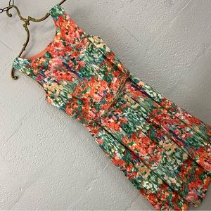 Talbots Lined Belted Floral Short Sleeve Pockets Dress size 4